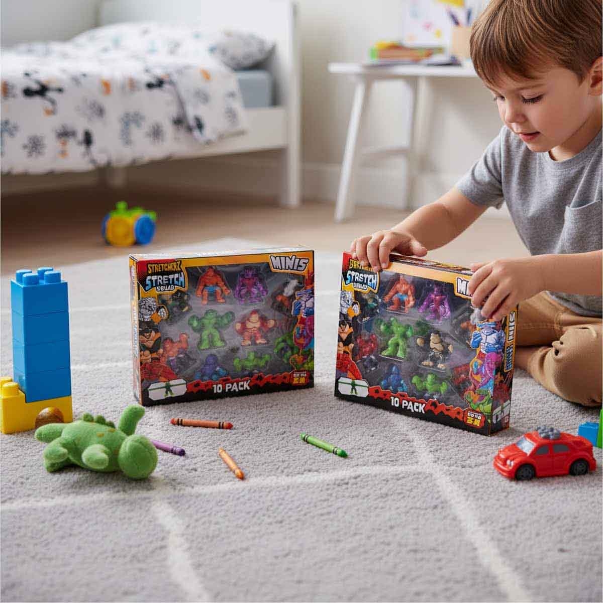 سترتشرز مجموعة ‎10‎ شخصيات وحوش مطاطية صغيرة منوعة للجنسين، من عمر ‎3-4‎ سنوات