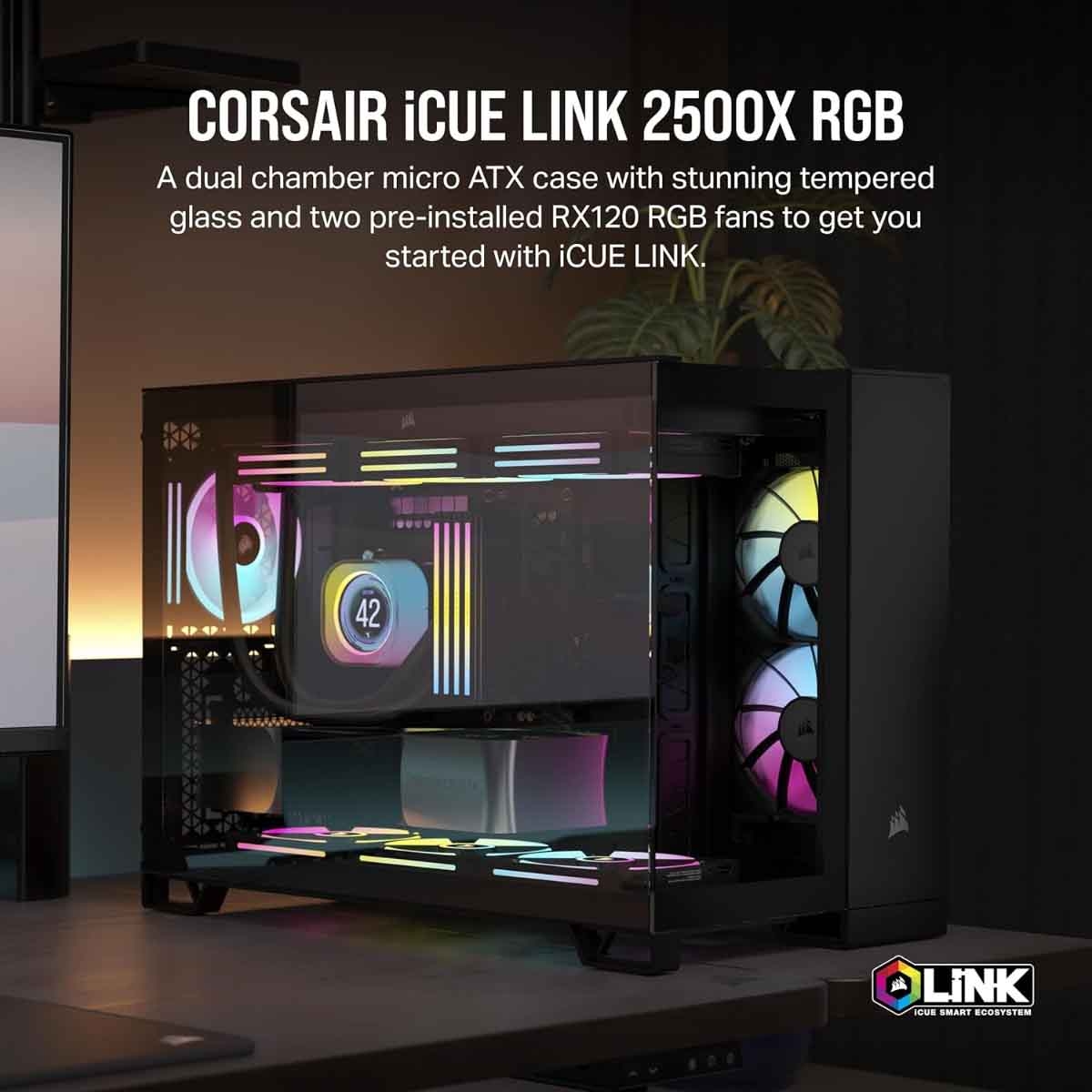 Corsair 2500X Link TG Mid-Tower Gaming PC Case