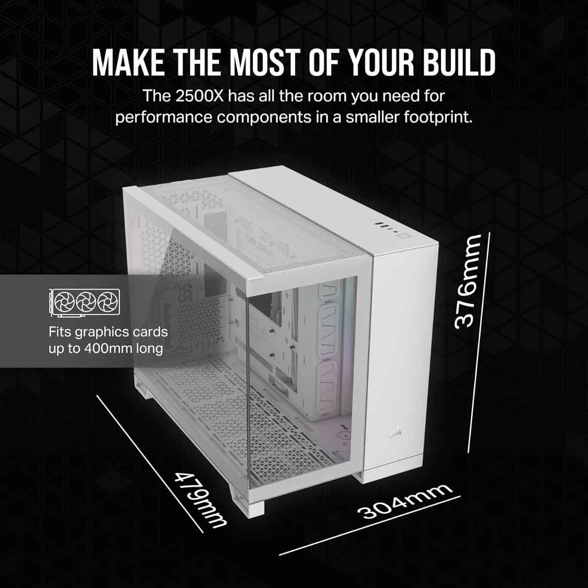 Corsair 2500X Link TG Small-Tower Micro-ATX Dual Chamber Gaming PC Case