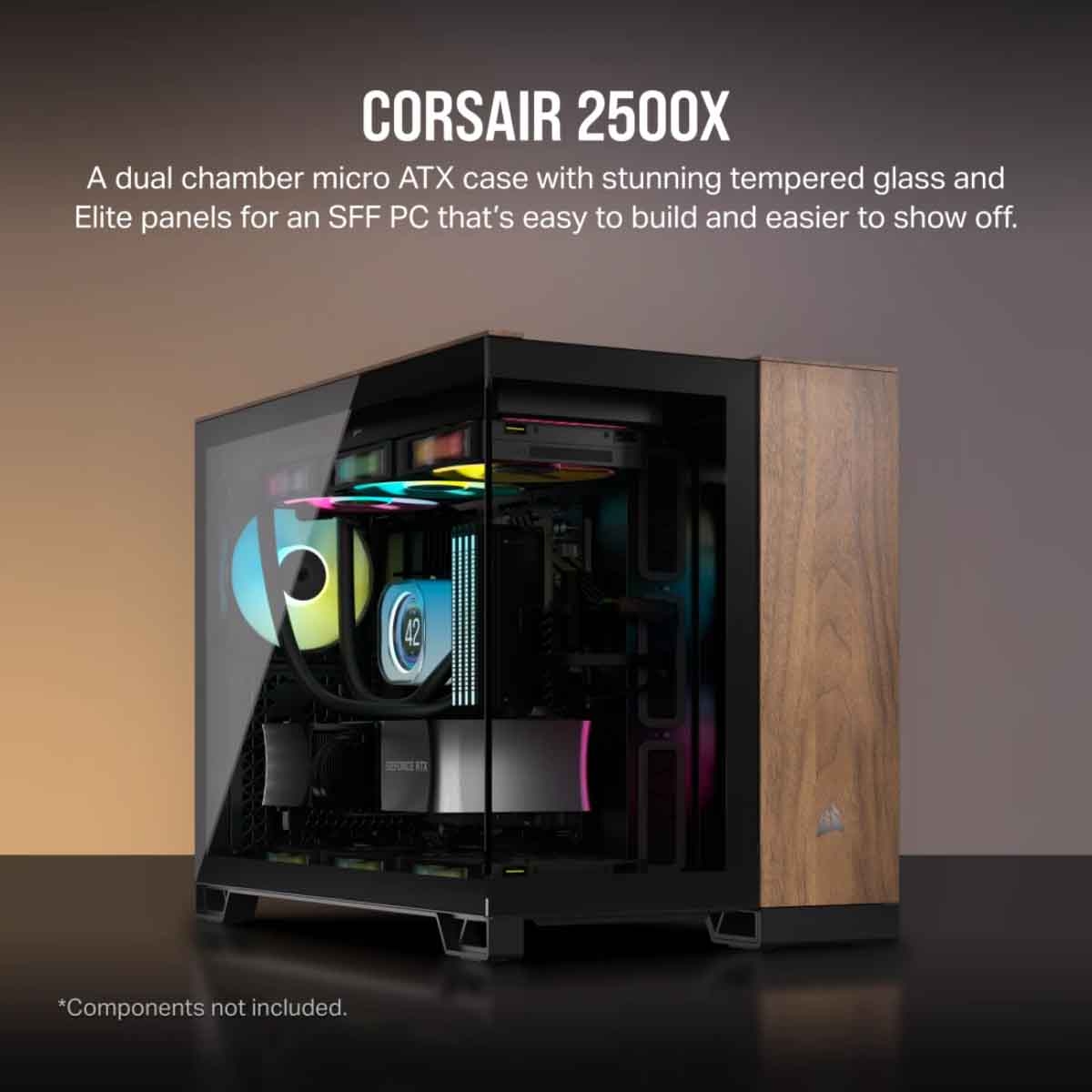 Corsair 2500X Small-Tower Micro-ATX Dual Chamber Gaming PC Case