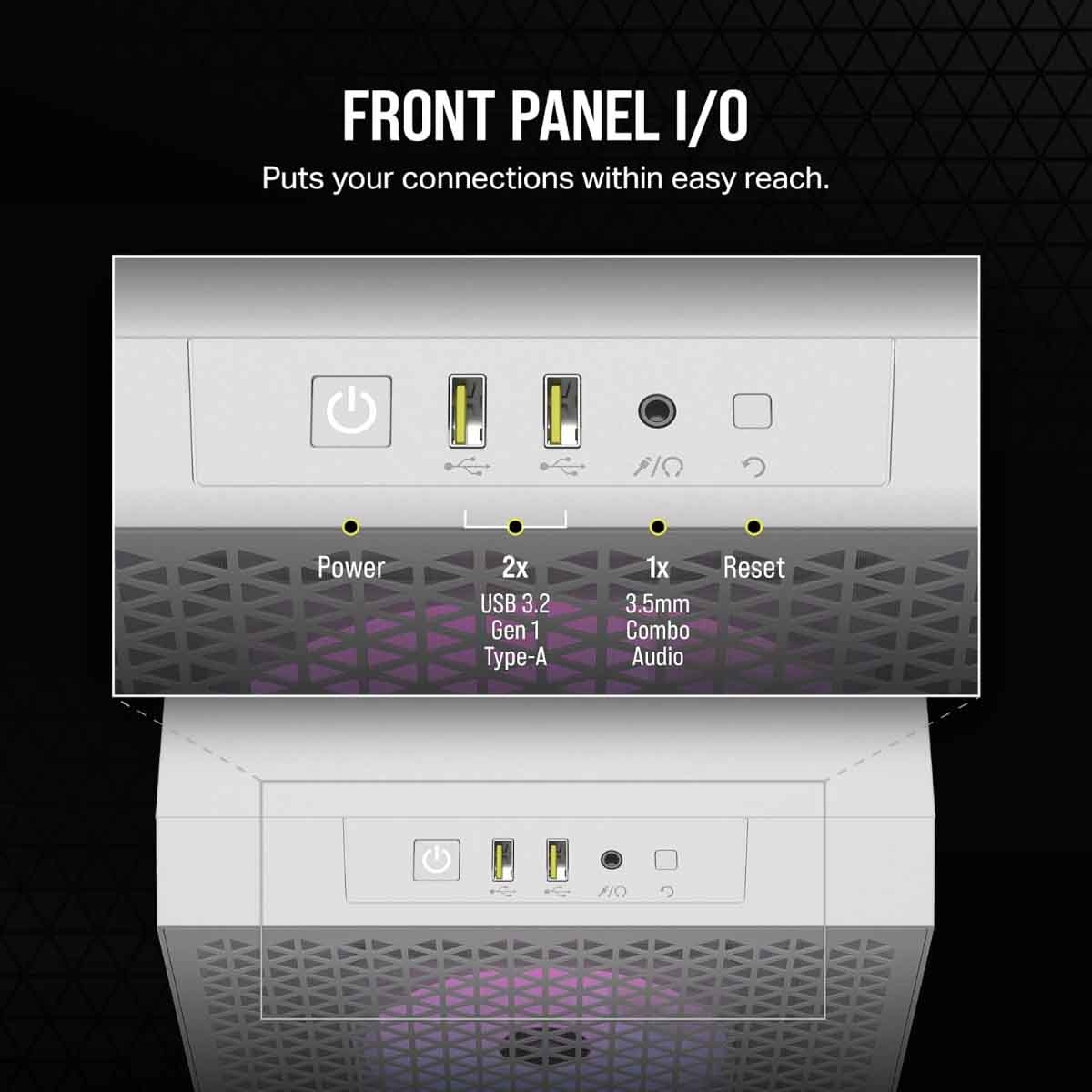 Corsair White 3000D RGB Airflow Mid-Tower PC Case