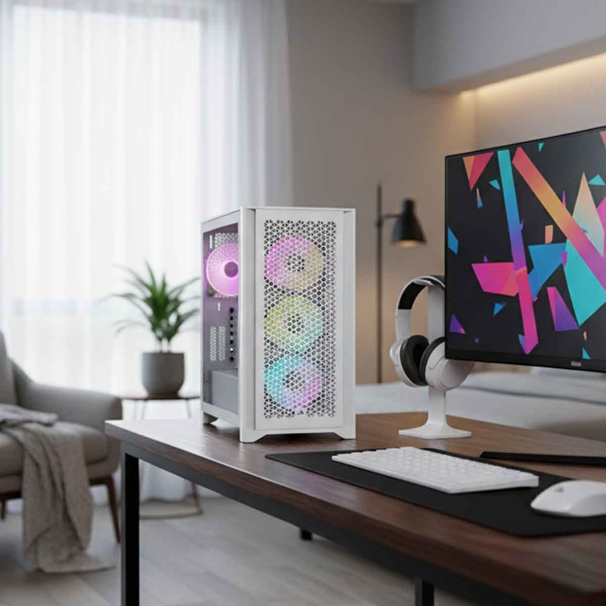 Corsair 4000D RGB Airflow White Mid-Tower Gaming PC Case