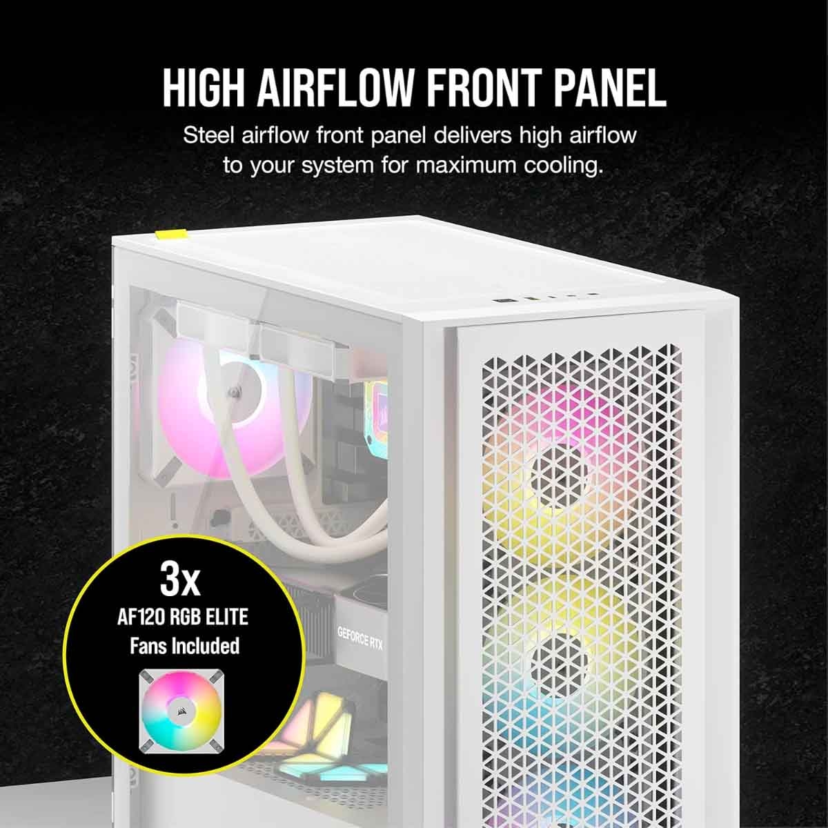 Corsair 4000D RGB Airflow White Mid-Tower Gaming PC Case