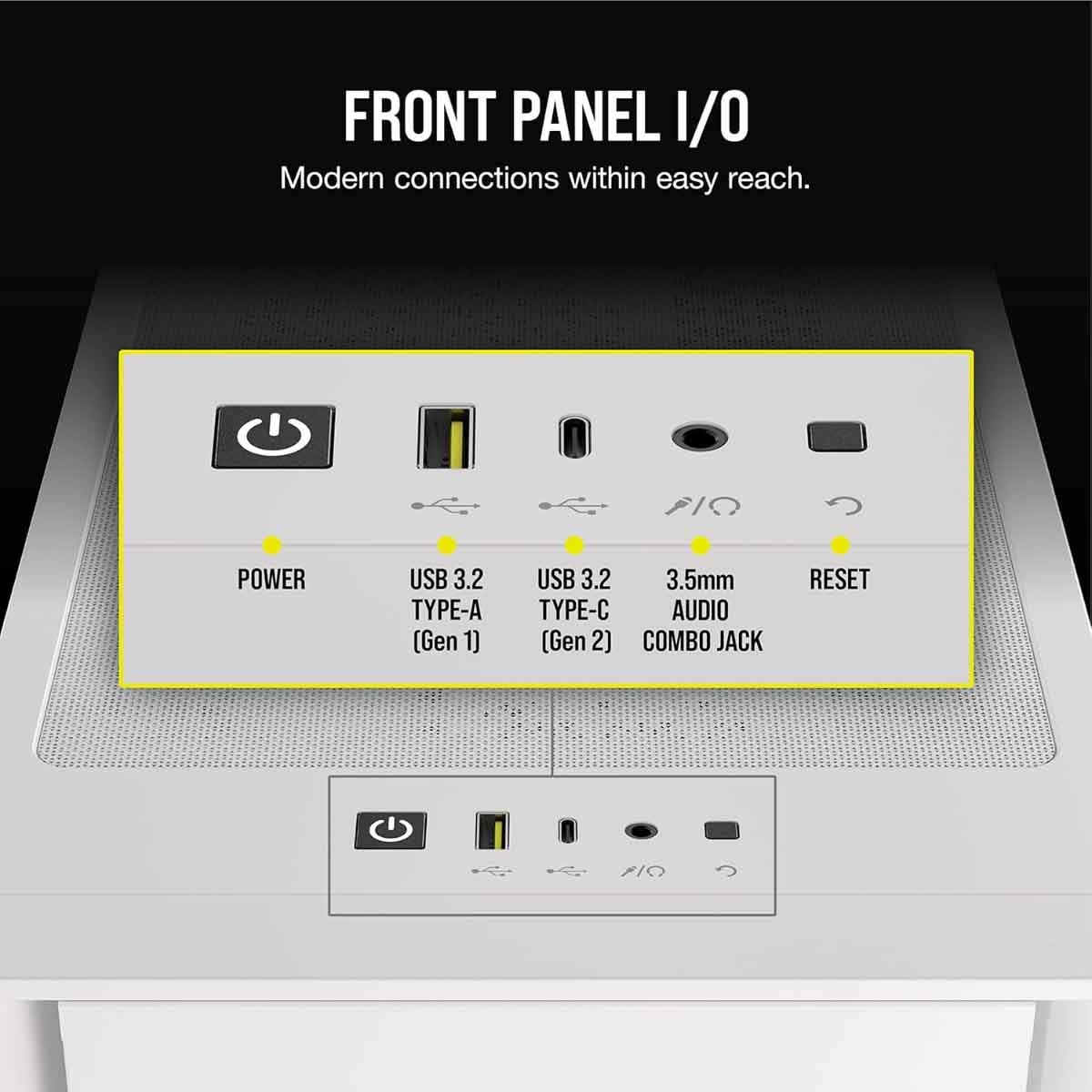 Corsair 4000D RGB Airflow White Mid-Tower Gaming PC Case