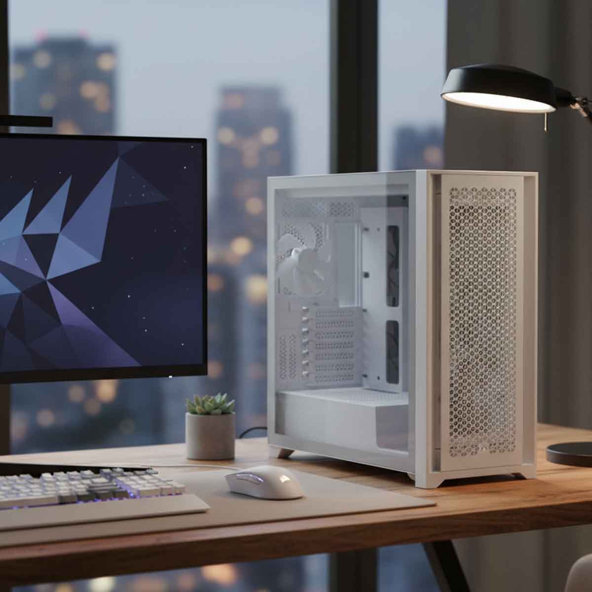 كورسير صندوق كمبيوتر ألعاب متوسط الحجم 5000 دي بتصميم تدفق هواء