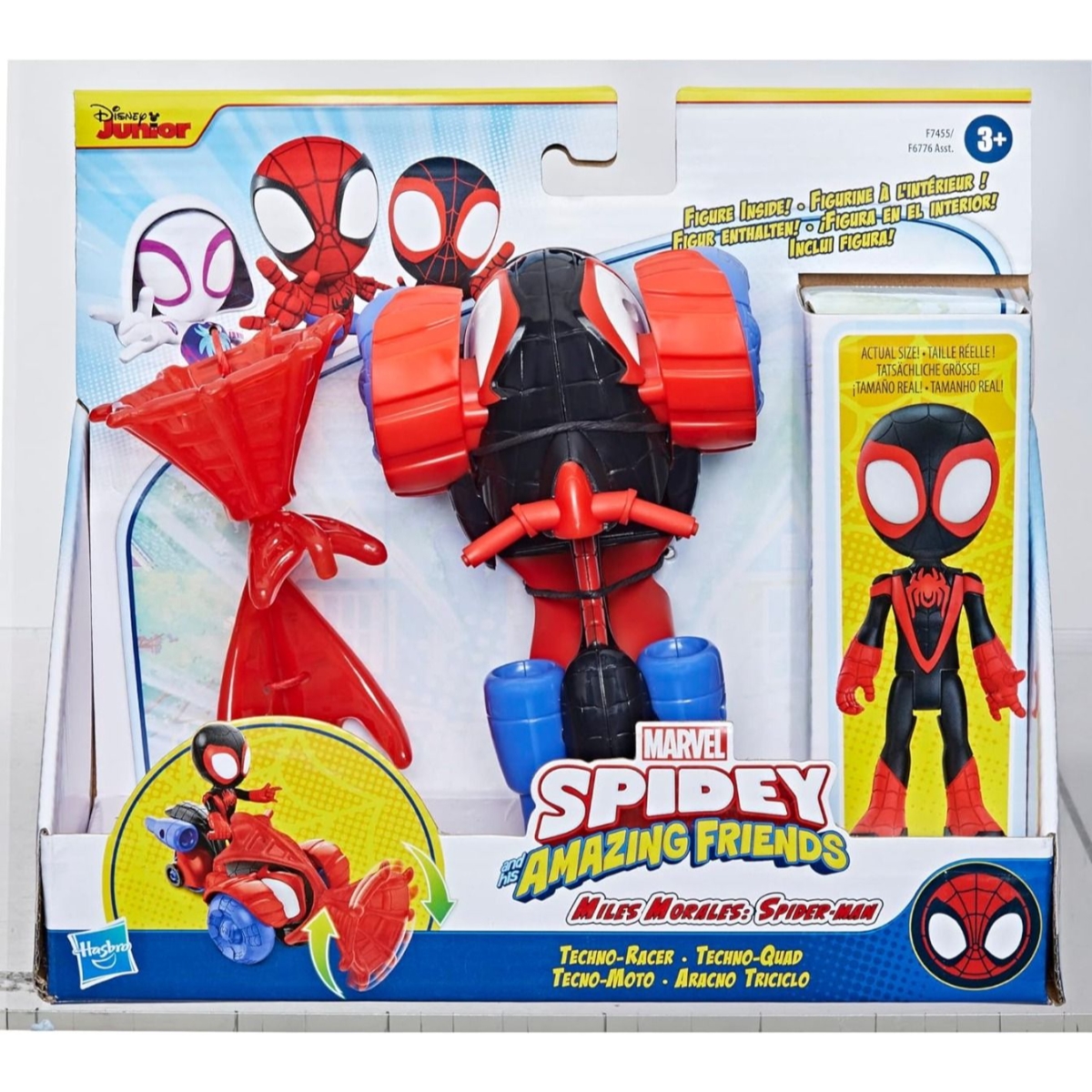 Marvel Spidey & Friends Miles Techno Racer Action Figure Set Unisex, 3-4 Years