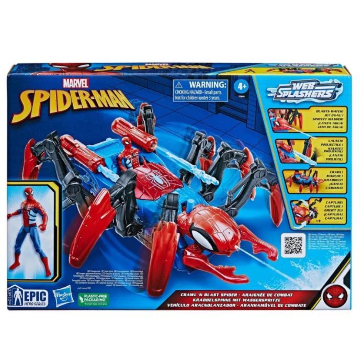 Marvel Epic Hero Series Web Splashers Crawl 'N Blast Spider Action Figure Playset Unisex, 5-7 Years