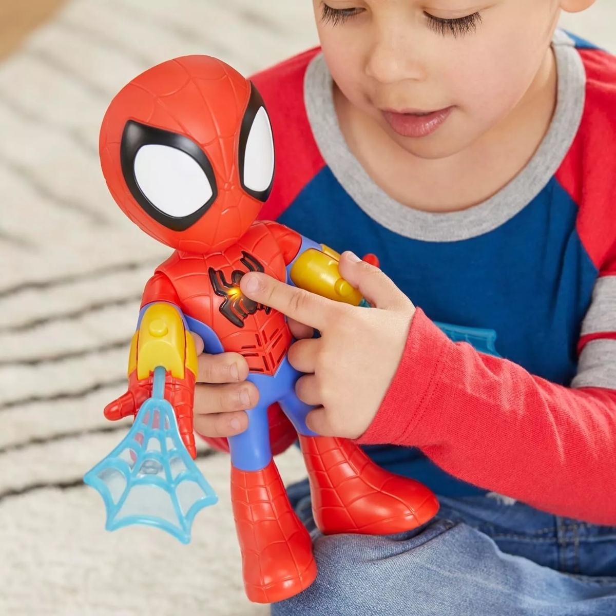 Marvel 10″ Spidey and His Amazing Friends Electronic Suit Up Spidey Action Figure Unisex, 3-4 Years