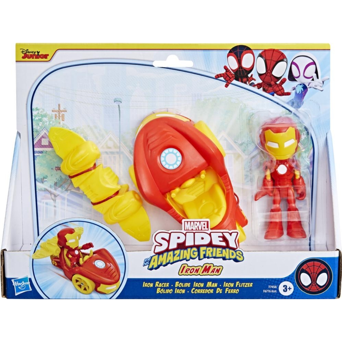 Marvel Spidey and His Amazing Friends Iron Racer Action Figure Playset Unisex, 3-4 Years