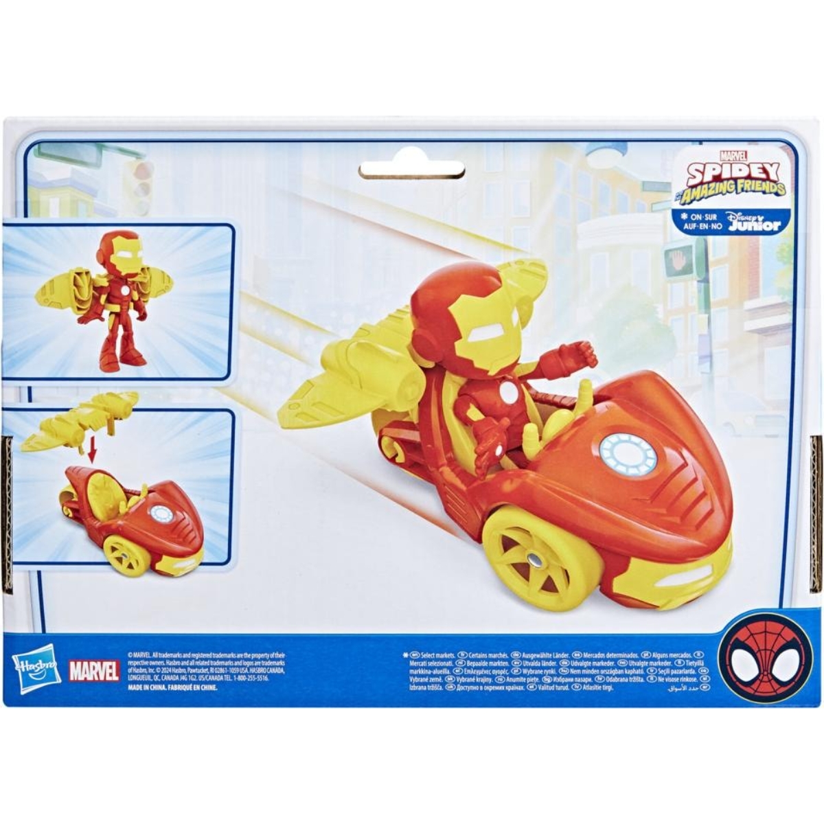 Marvel Spidey and His Amazing Friends Iron Racer Action Figure Playset Unisex, 3-4 Years