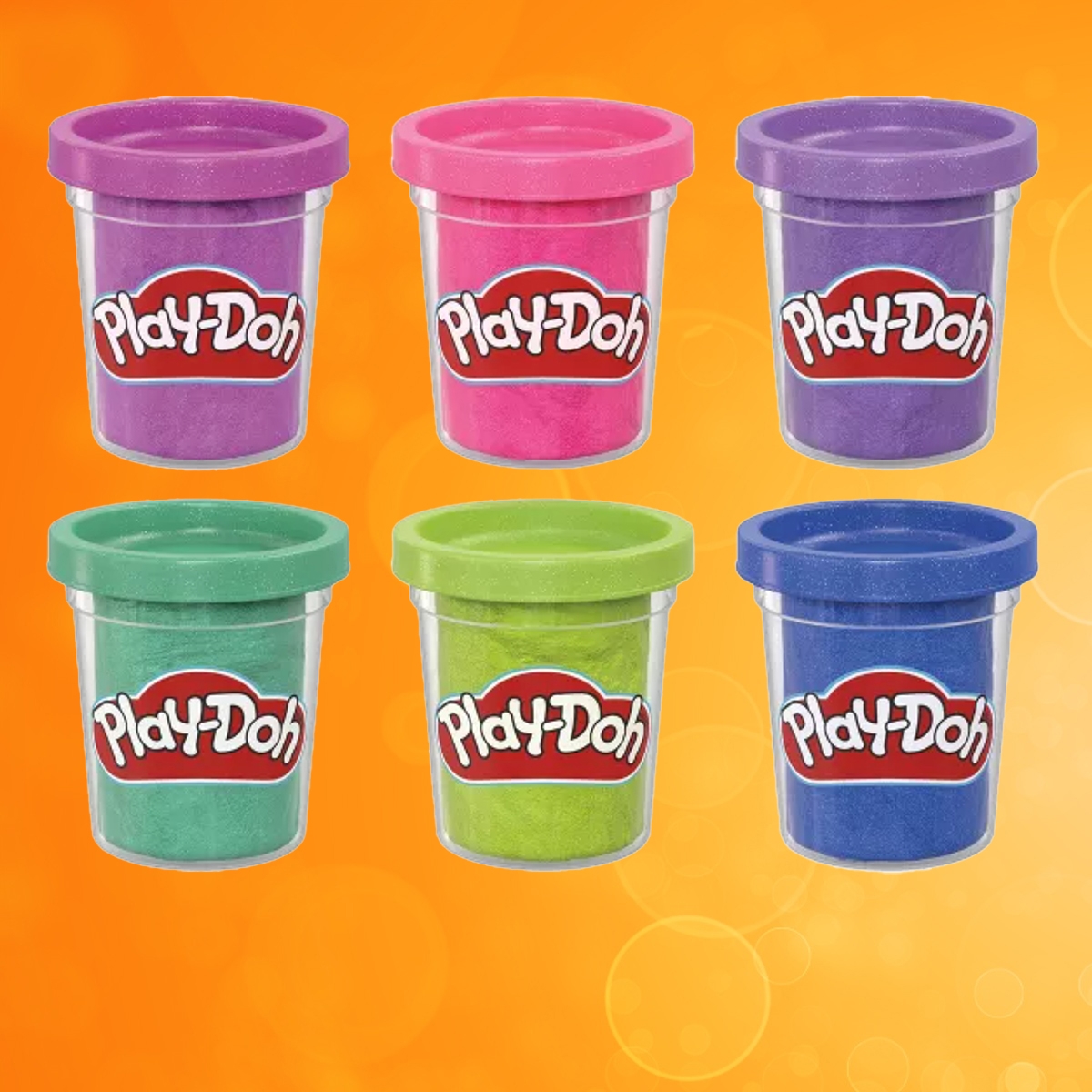 بلاي-دو مجموعة عجينة متلألئة للجنسين، 3-4 سنوات، مجموعة من 6