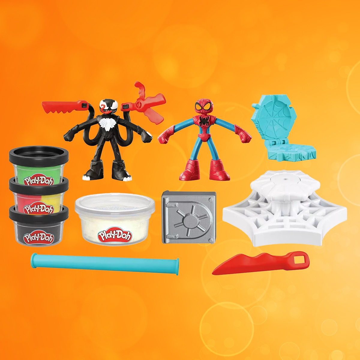 Hasbro Play-Doh Spiderman Launch And Slice Battle Action Figure Set Unisex, 5-7 Years