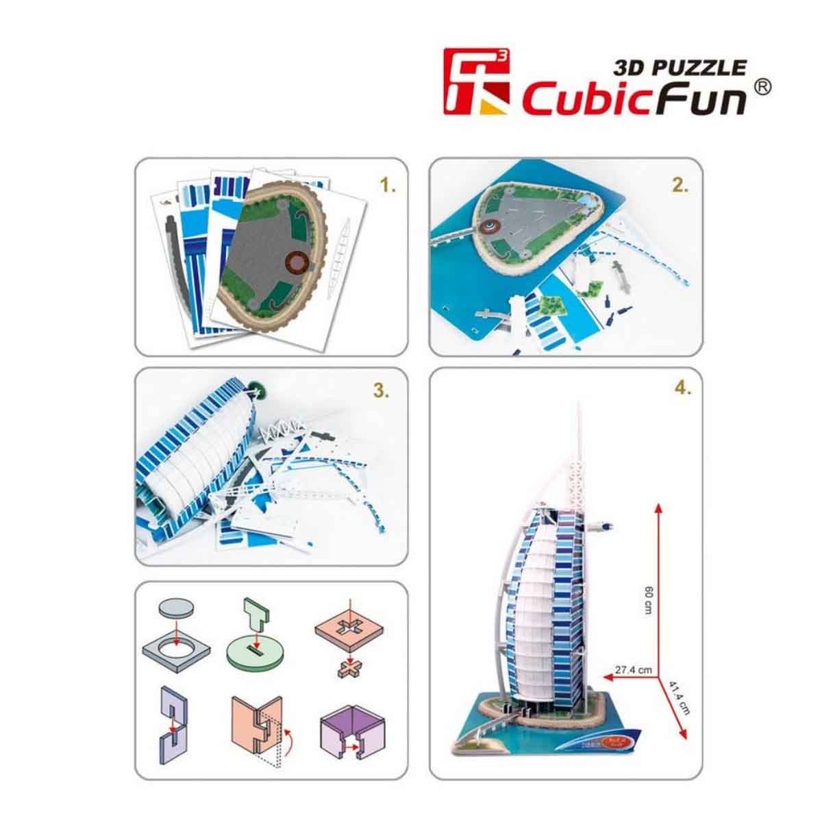 CubicFun MC101H Burj Al Arab 3D Puzzle Unisex, 5-7 Years