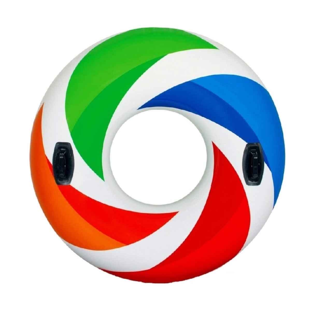 إنتكس عوامة مسبح دائرية منوّعة بنقشة دوّامية للجنسين، من 3 إلى 4 سنوات