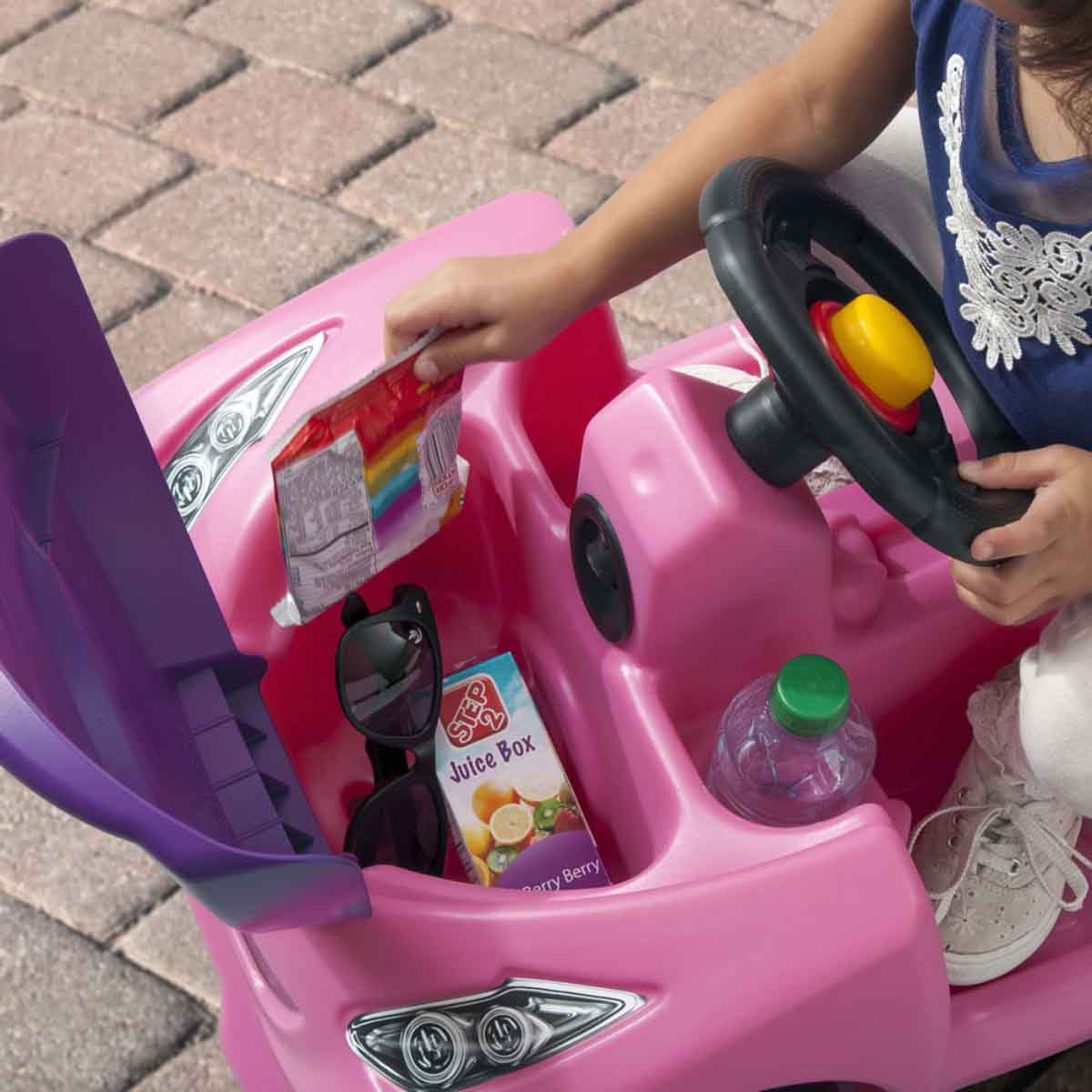 ستيب2 سيارة بوغي GT وردية مع مقود للجنسين، 3-4 سنوات