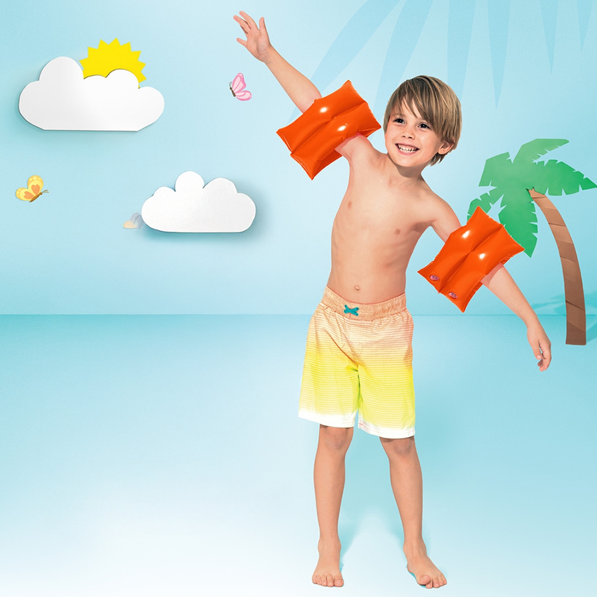 أربطة ذراع للسباحة قابلة للنفخ من انتكس للجنسين، 5-7 سنوات، عبوة 2