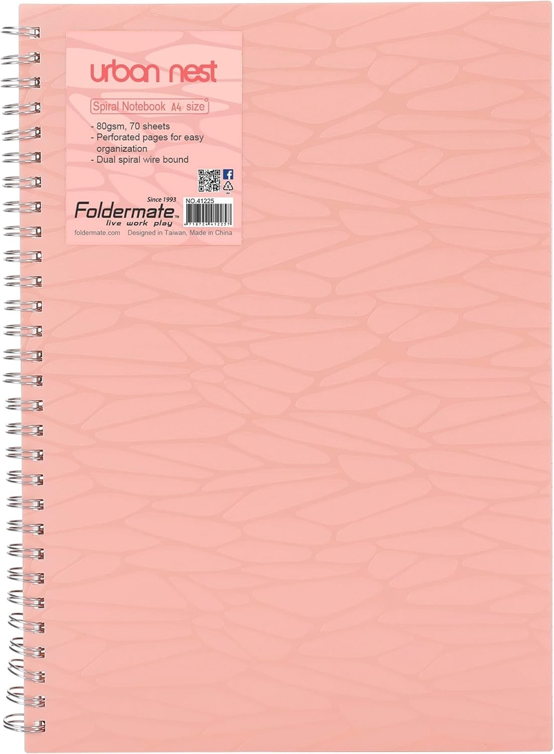 فوردورمايت دفتر بسلك حلزوني بحجم A4، 70 ورقة، وزن 80 غرام، تصميم أوربان نيست، لون منتظم، لمادة واحدة، ألوان متنوعة، مجموعة من 10