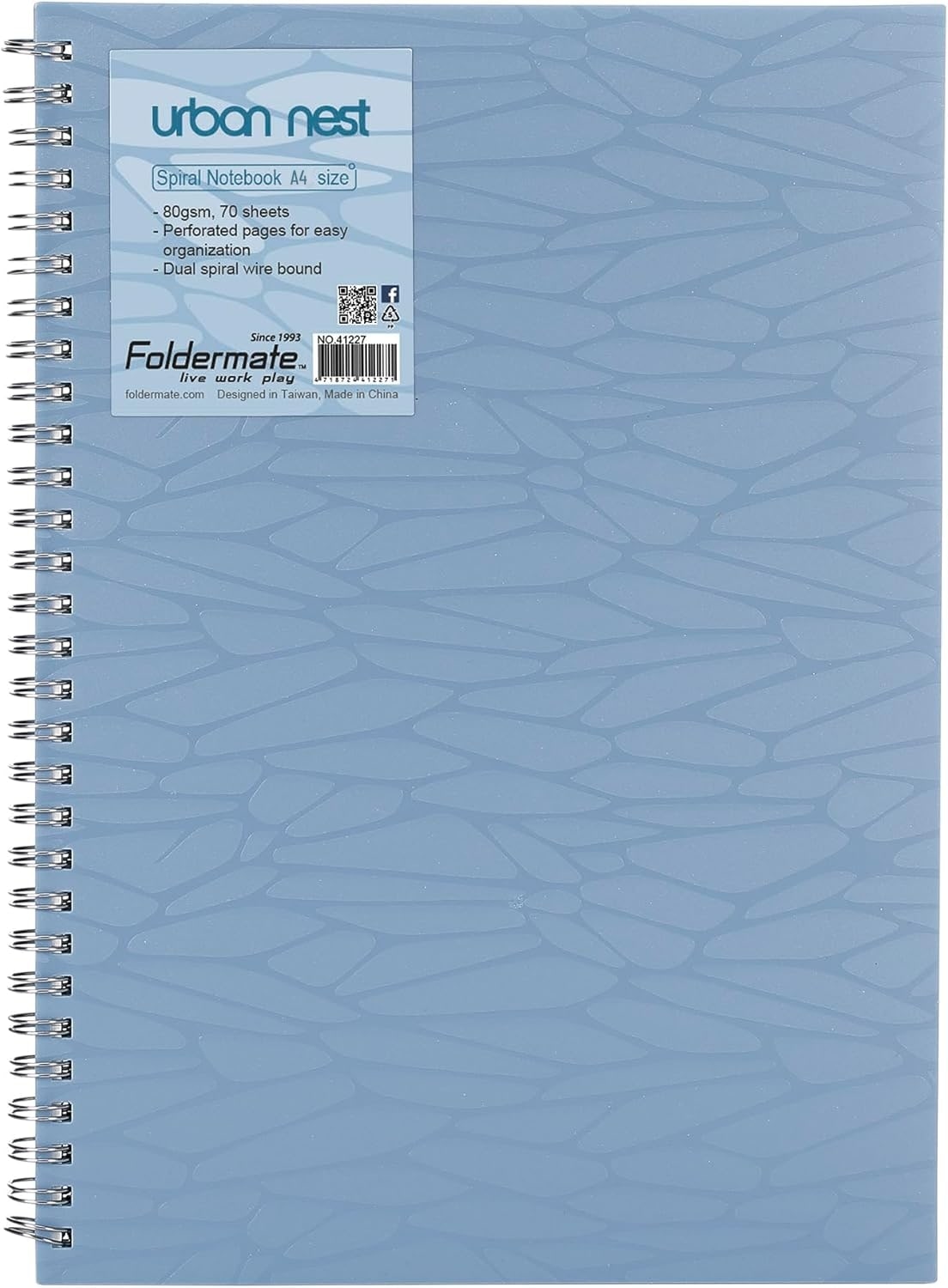 فوردورمايت دفتر بسلك حلزوني بحجم A4، 70 ورقة، وزن 80 غرام، تصميم أوربان نيست، لون منتظم، لمادة واحدة، ألوان متنوعة، مجموعة من 10