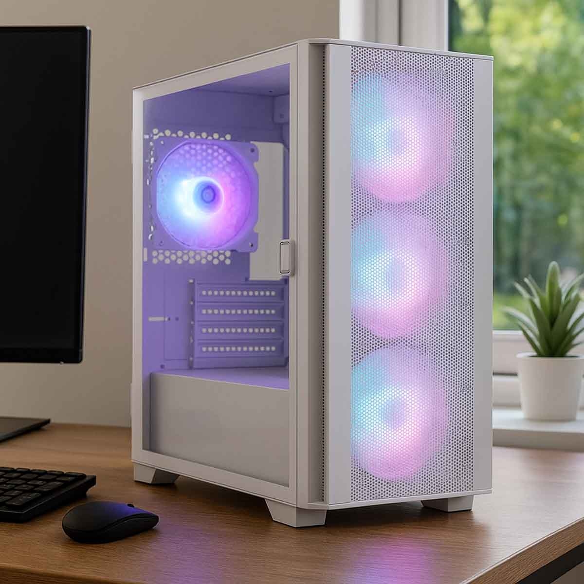 مونتيك صندوق كمبيوتر ألعاب مايكرو إيه تي إكس إير 100 بإضاءة إيه آر جي بي