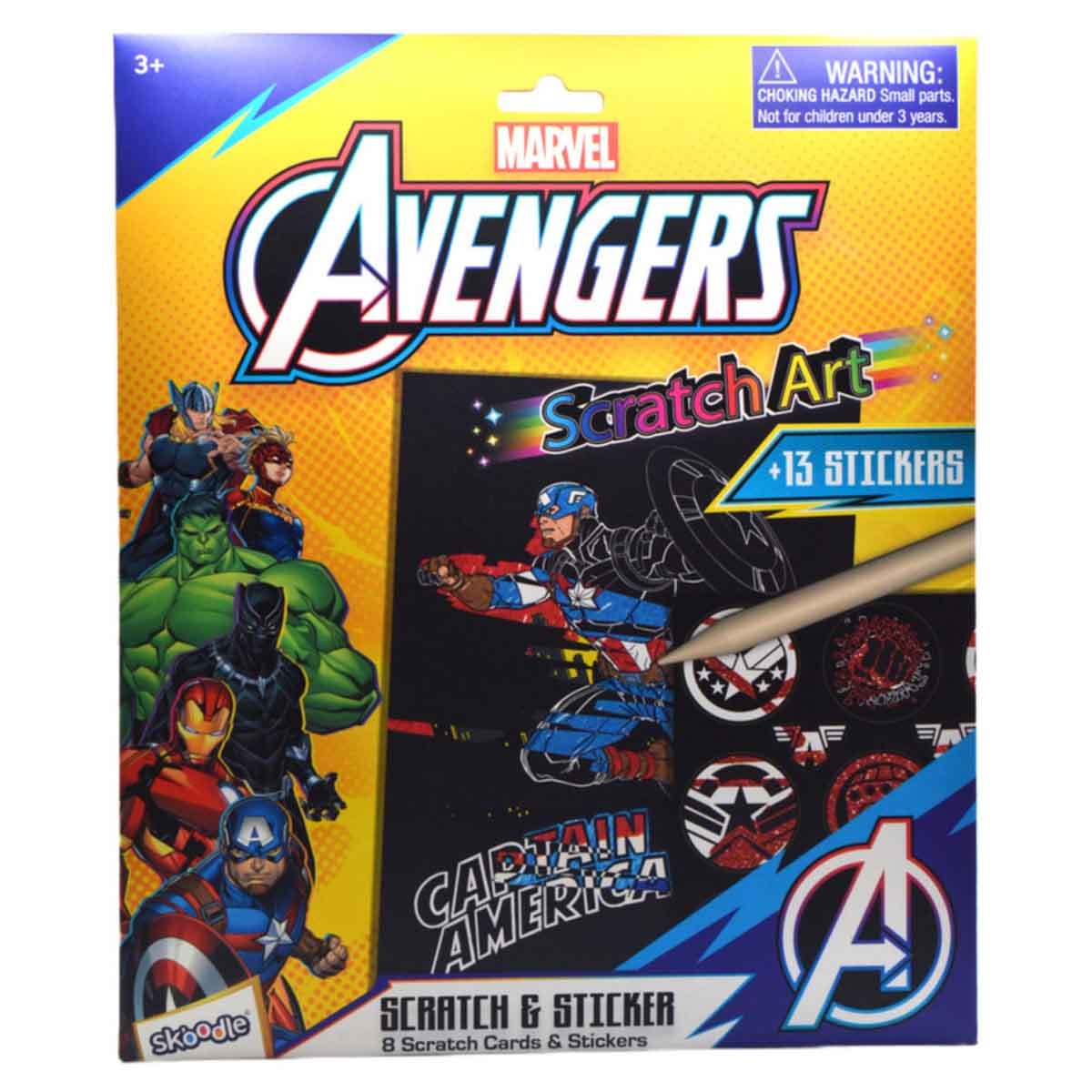 Marvel Avengers Scratch Scribble Sticker Set Unisex, 3-4 Years