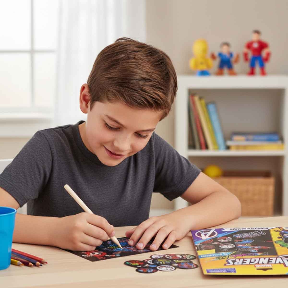 Marvel Avengers Scratch Scribble Sticker Set Unisex, 3-4 Years