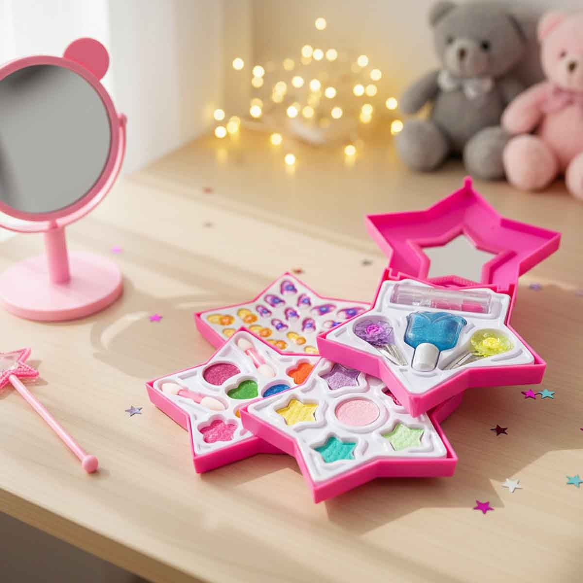 بيوتي أنجل طقم مكياج للبنات، من عمر 5 إلى 7 سنوات