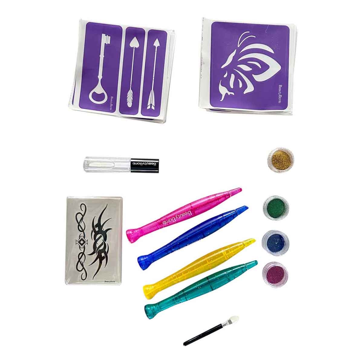 بيوتي بومب مجموعة تصميم تاتو تجميلية للبنات، من عمر ‎3-4‎ سنوات