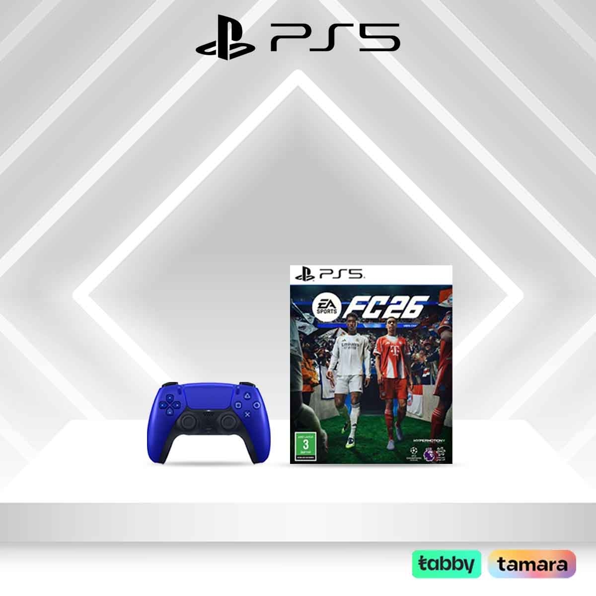 Sony DualSense Wireless Controller Cobalt Blue for PS5 with FC26 Video Game Bundle