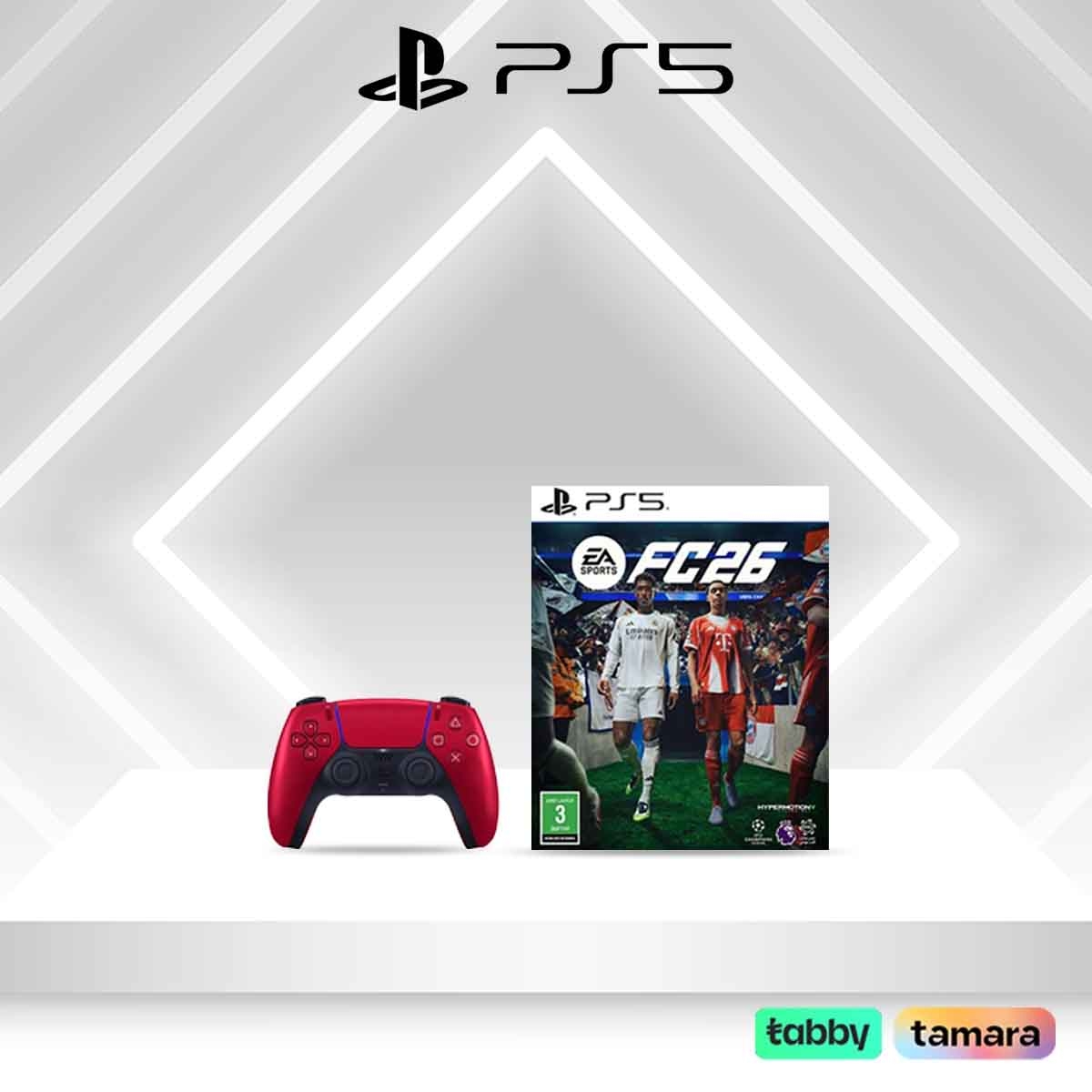 Sony DualSense Wireless Controller Red for PS5 with FC26 Video Game Bundle