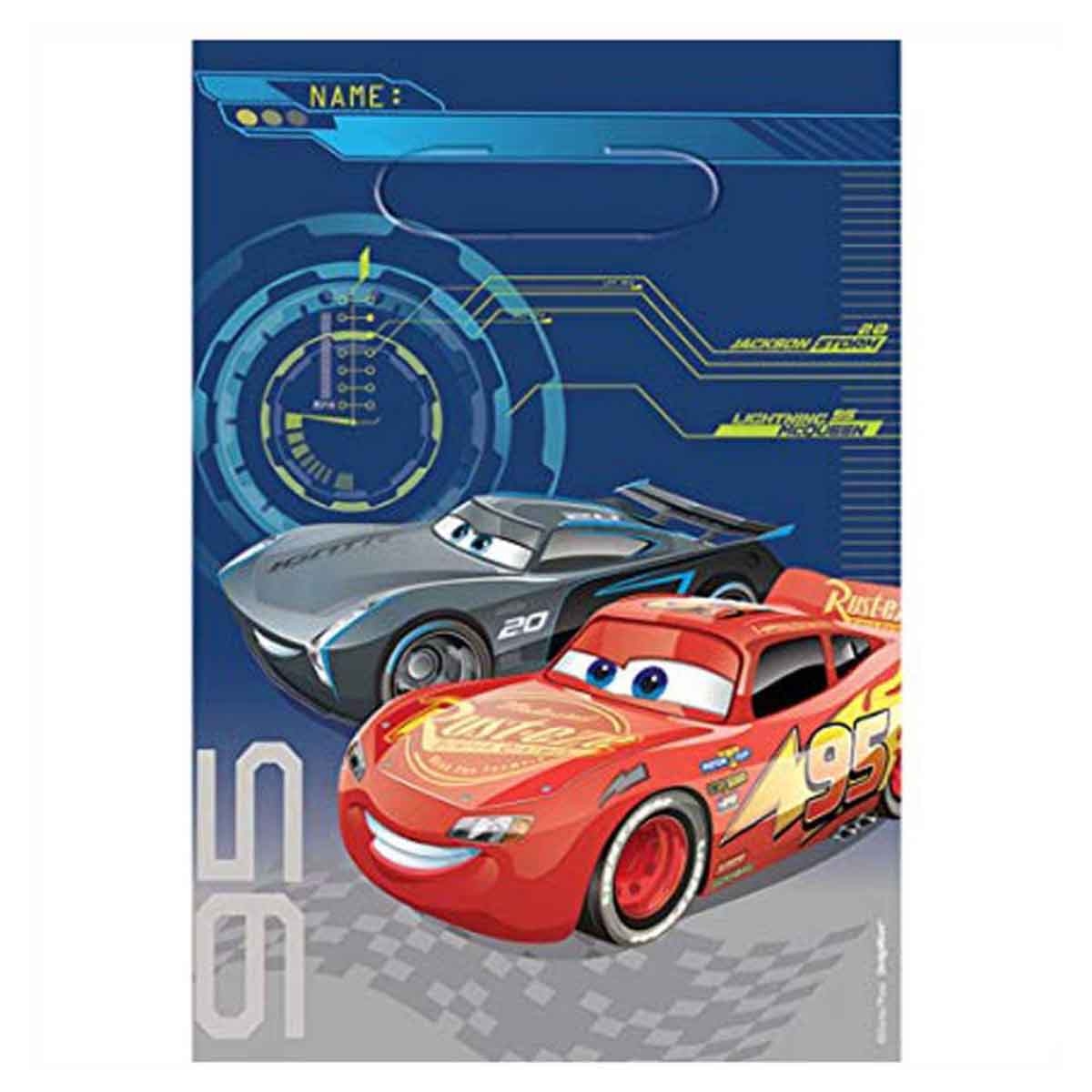 Disney and Pixar Cars 3 8-Piece Folded Loot Bags Set