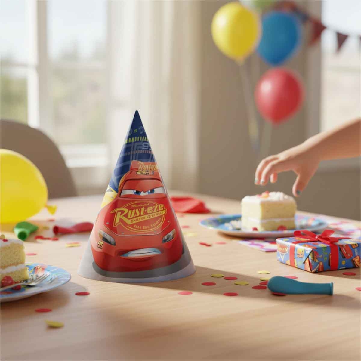 Disney and Pixar Cars 3 Paper Cone Hats Set
