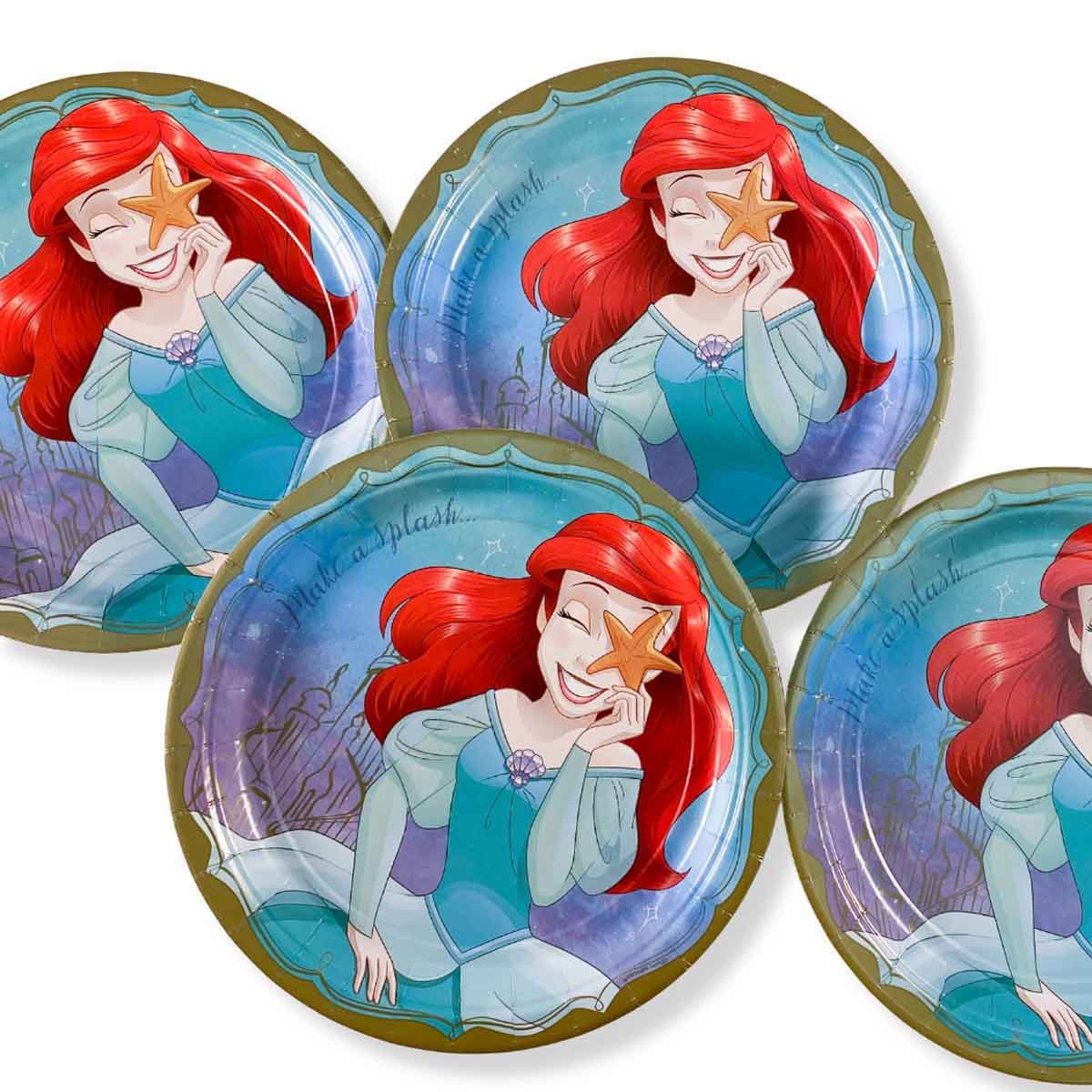 Disney Princess 8-Piece 9" Ariel Paper Plate Set