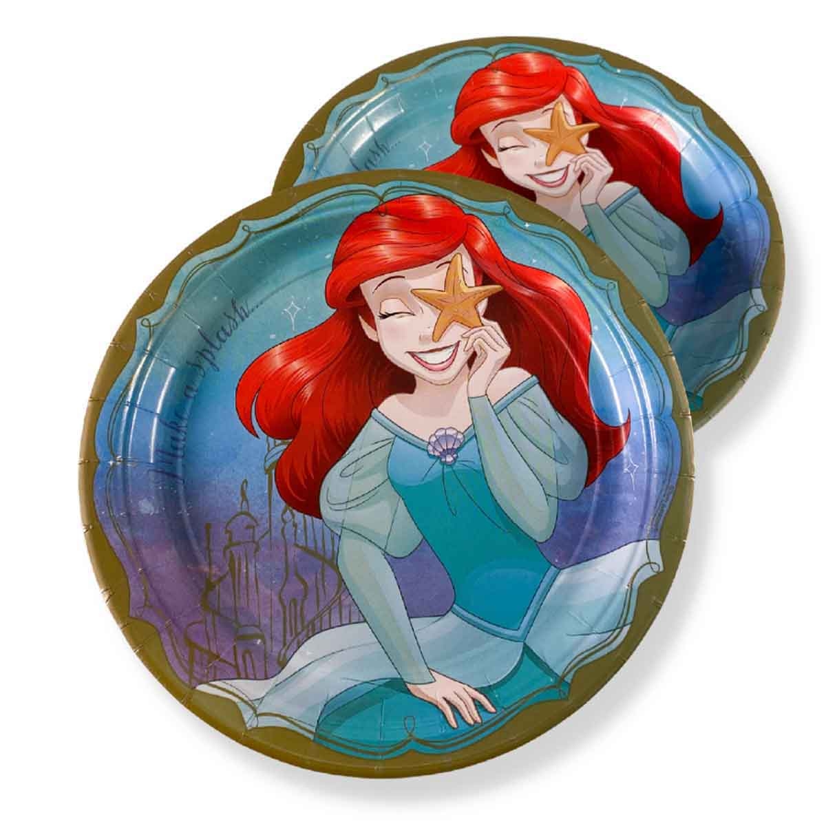 Disney Princess 8-Piece 9" Ariel Paper Plate Set