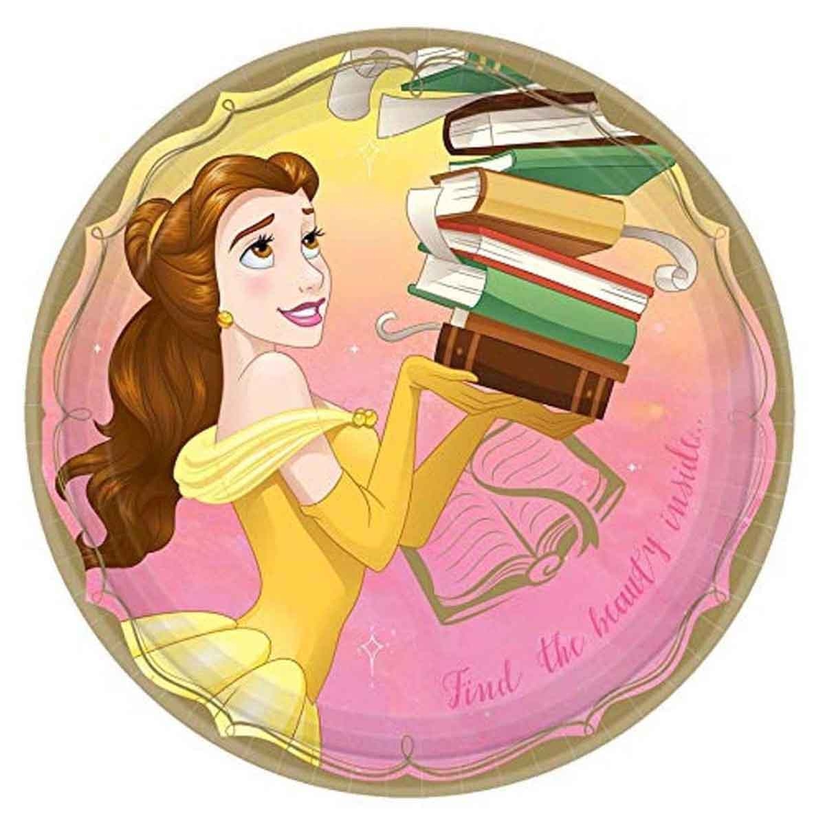 Disney Princess 8-Piece 9" Belle Paper Plate Set