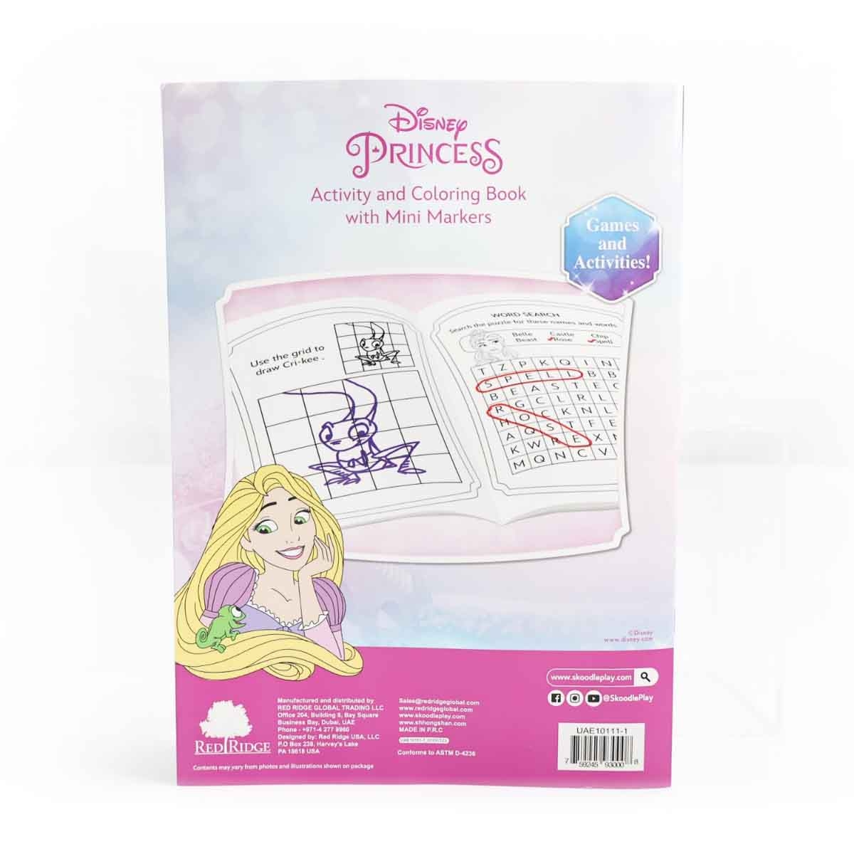 ديزني برينسيس كتاب نشاطات 32 صفحة مع أقلام ماركر صغيرة للجنسين، عمر 3-4 سنوات