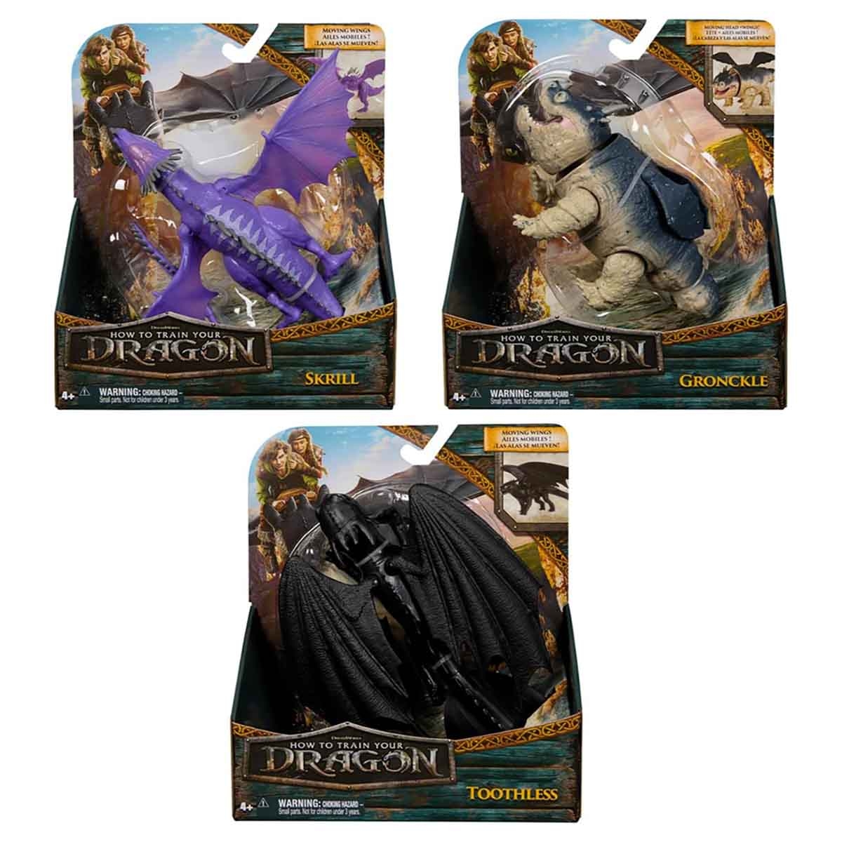 دريم وركس كيفية ترويض التنين: مجموعة شخصيات تنانين صغيرة متنوعة للأولاد، 5-7 سنوات