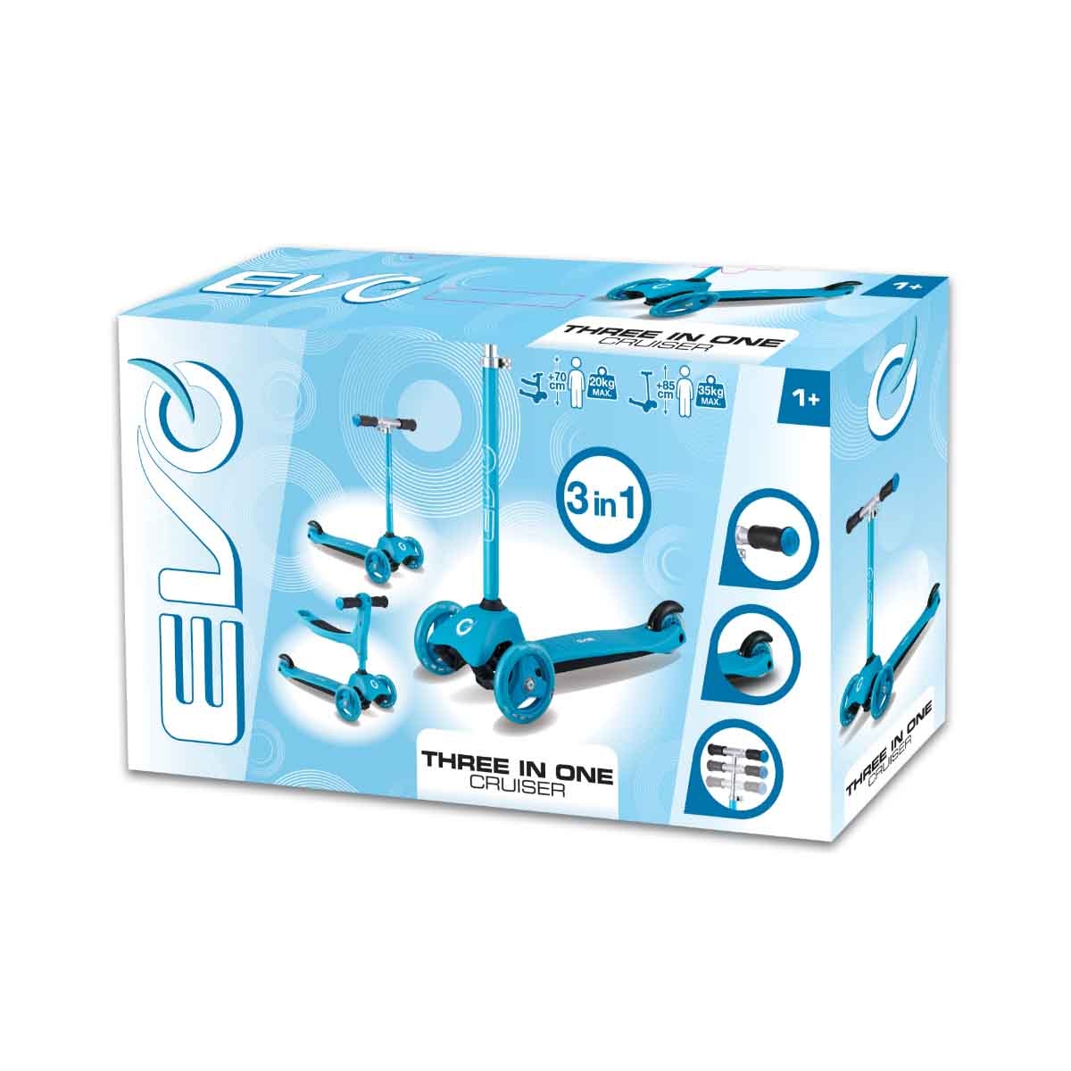 إيفو سكوتر ركوب كروزر 3-في-1 للجنسين، 3-4 سنوات