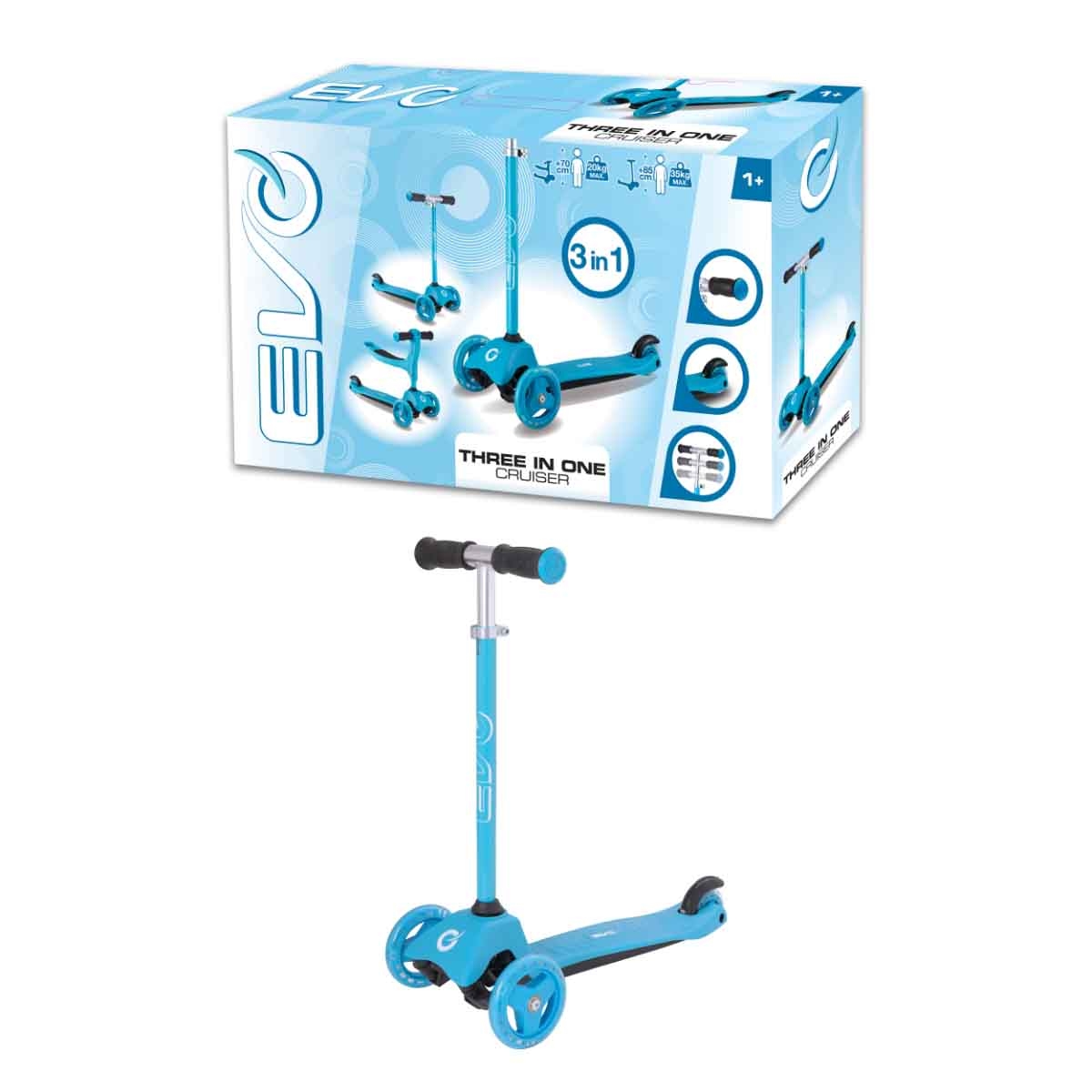 إيفو سكوتر ركوب كروزر 3-في-1 للجنسين، 3-4 سنوات