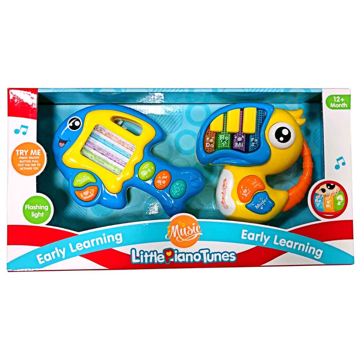 كوس جروب مجموعة حيوانات موسيقية بإضاءة وامضة متنوعة للأطفال، من عمر 0 إلى 2 سنة