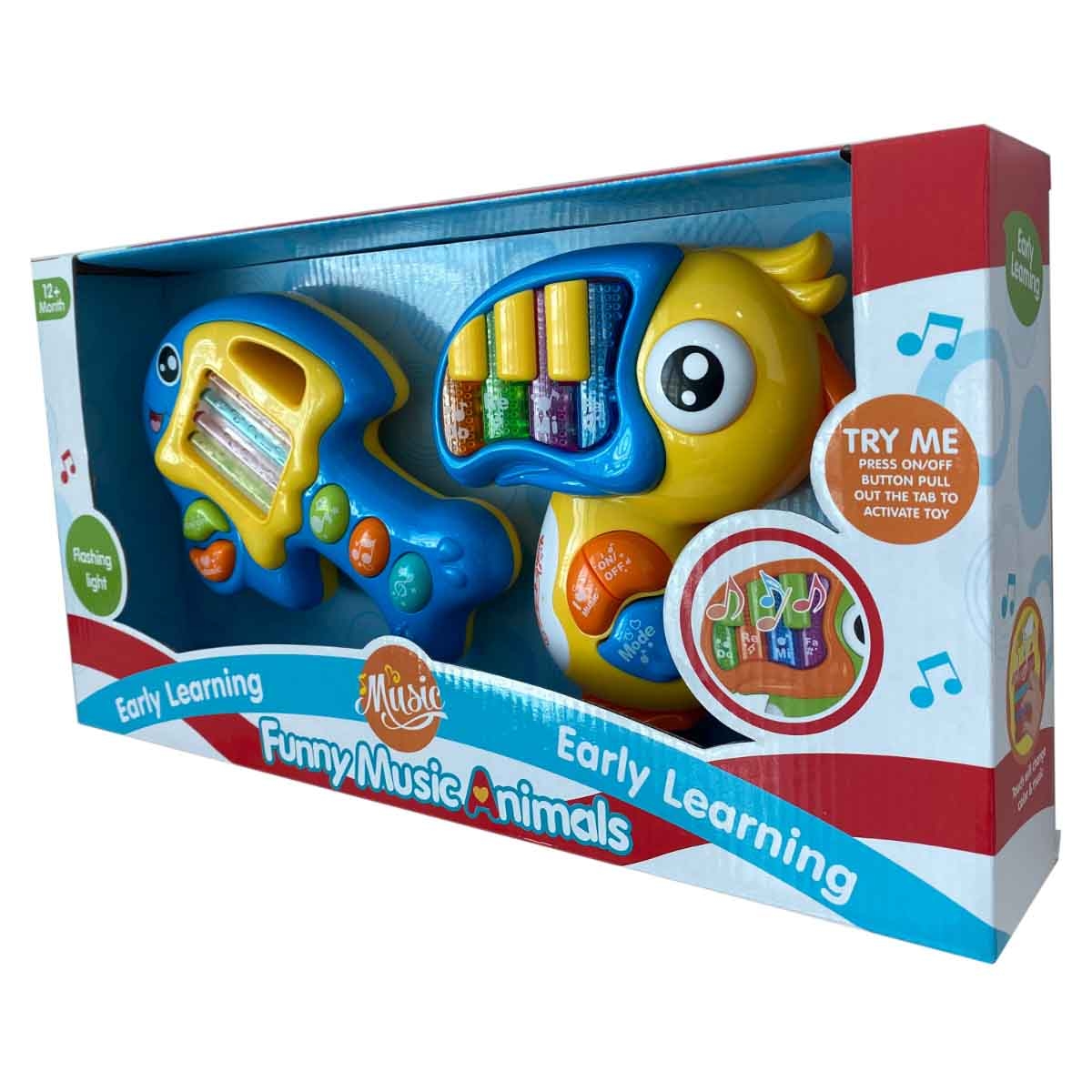 كوس جروب مجموعة حيوانات موسيقية بإضاءة وامضة متنوعة للأطفال، من عمر 0 إلى 2 سنة