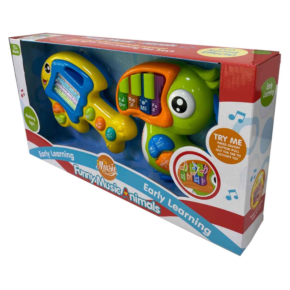 كوس جروب مجموعة حيوانات موسيقية بإضاءة وامضة متنوعة للأطفال، من عمر 0 إلى 2 سنة