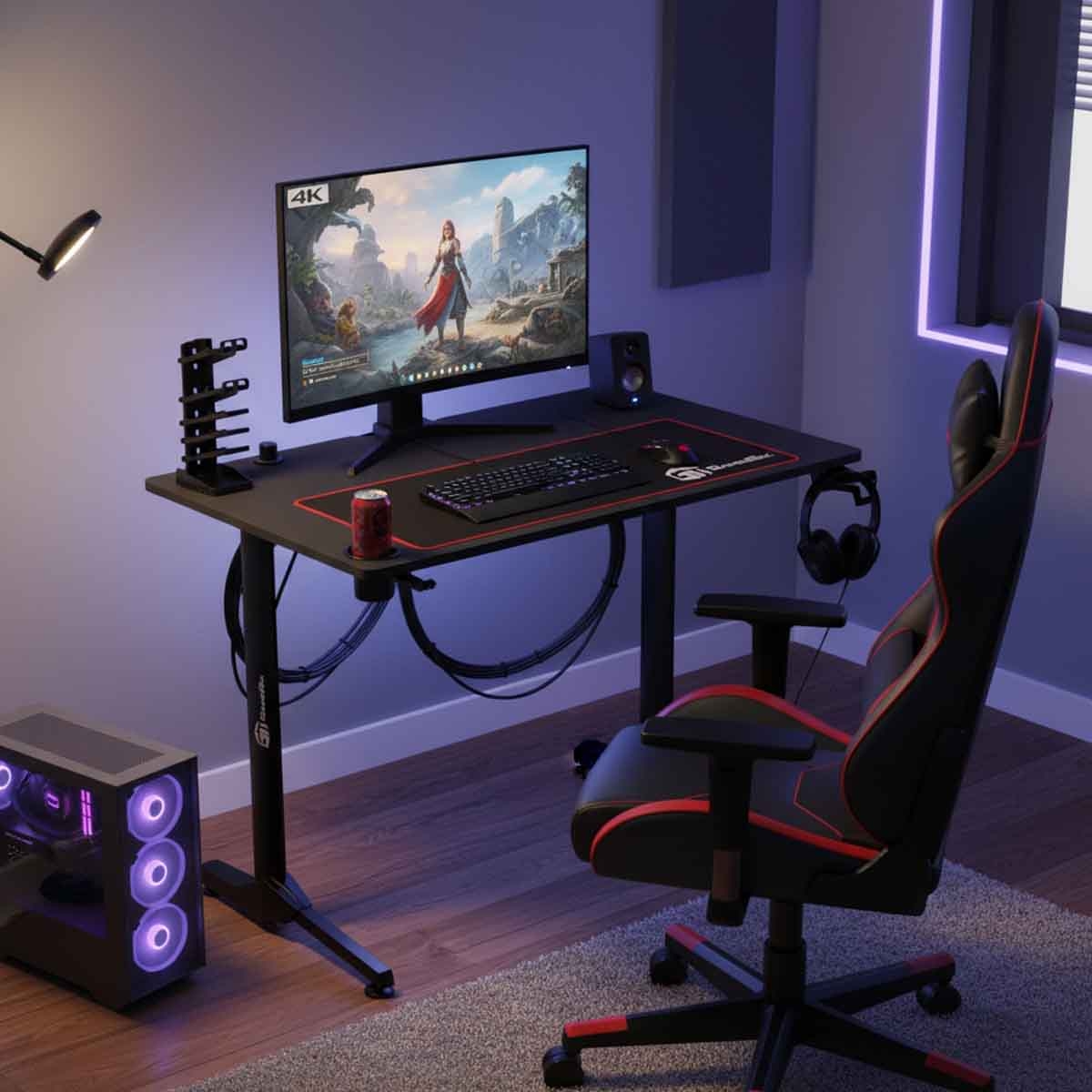 GamerTek Black Alpha Gaming Desk