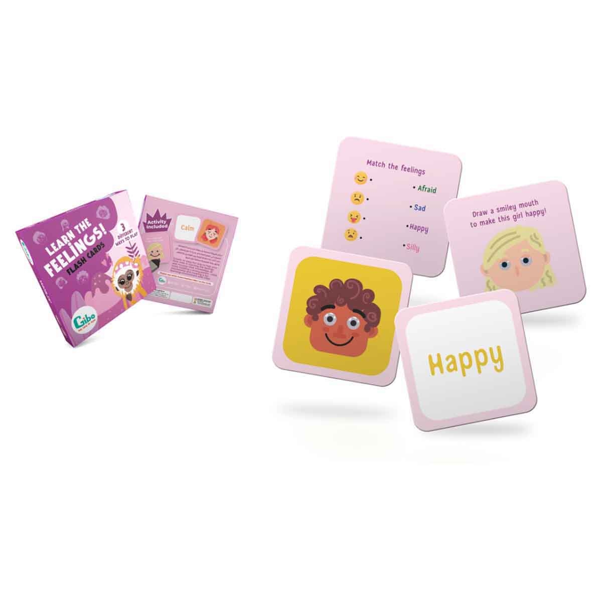 Gibo Learn To Feelings Flash Card Unisex, 3-4 Years