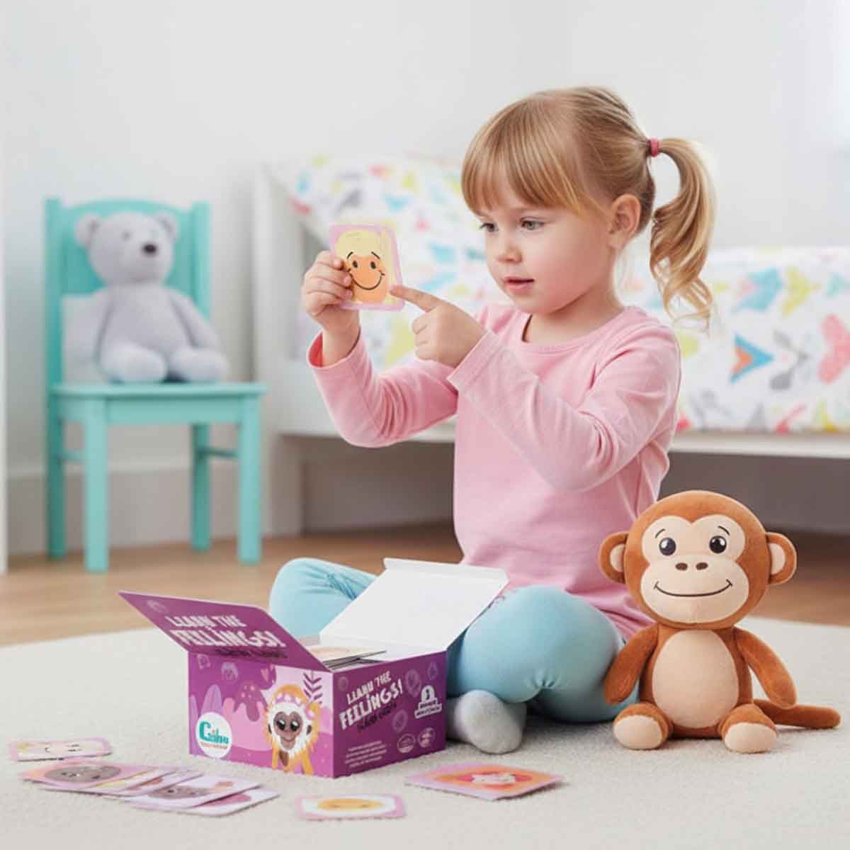 جيبو بطاقات فلاش لتعلم المشاعر للجنسين، من عمر 3-4 سنوات