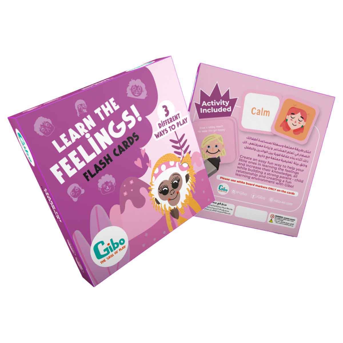 جيبو بطاقات فلاش لتعلم المشاعر للجنسين، من عمر 3-4 سنوات