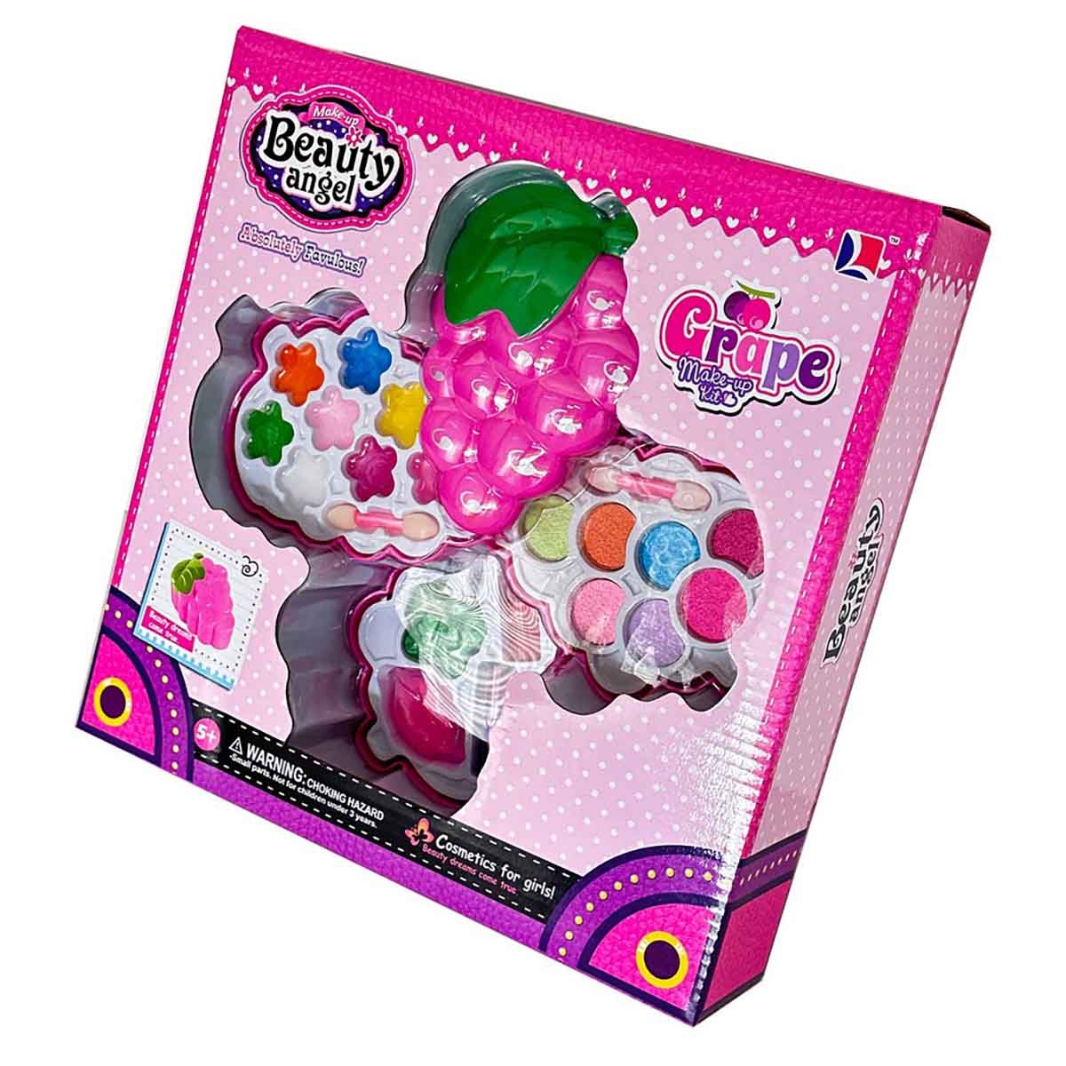 بيوتي أنجل طقم مكياج على شكل عنب، للبنات، من عمر 5 إلى 7 سنوات