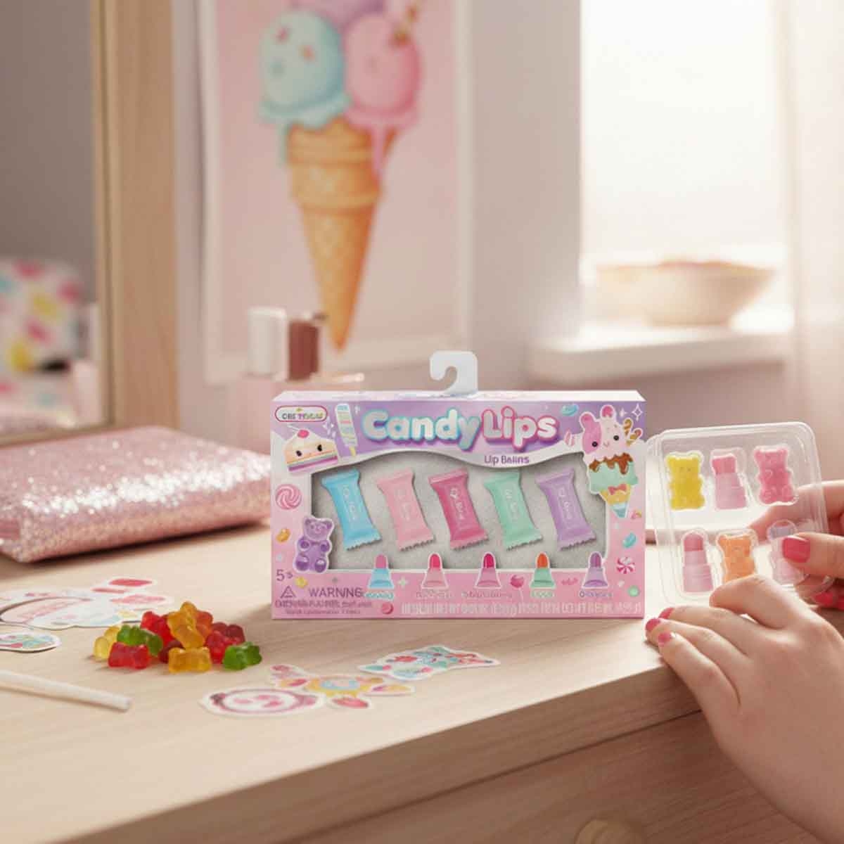 هوت فوكس مجموعة بلسم شفاه غامي ليبس للبنات، من عمر 5-7 سنوات