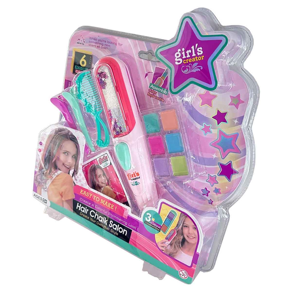 مي بو كاي مجموعة صبغ الشعر بالطباشير، للبنات، من عمر 5 إلى 7 سنوات