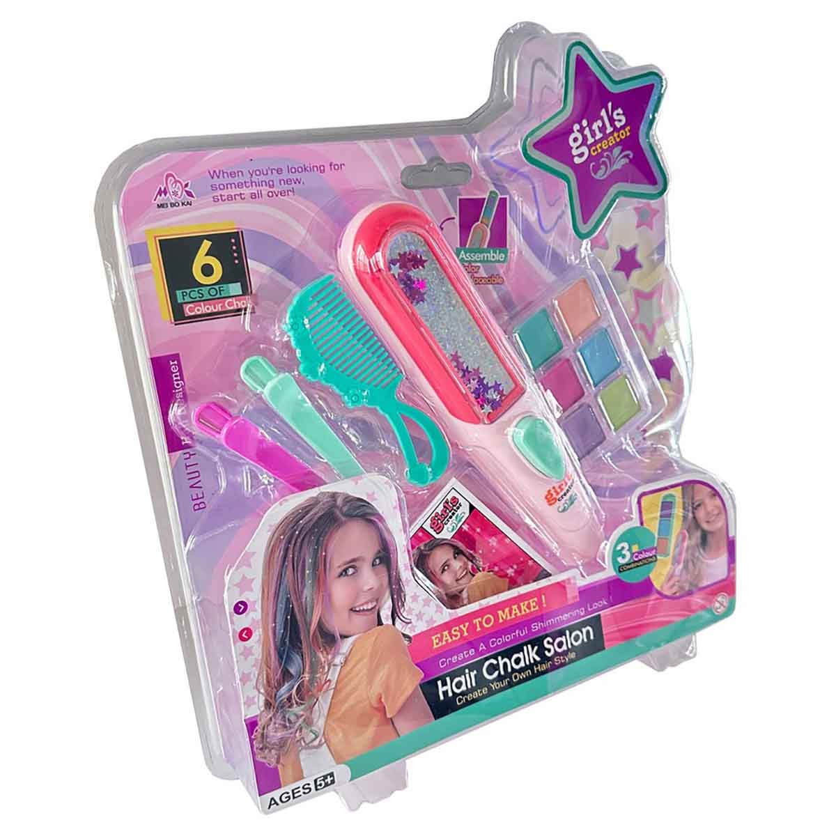 مي بو كاي مجموعة صبغ الشعر بالطباشير، للبنات، من عمر 5 إلى 7 سنوات