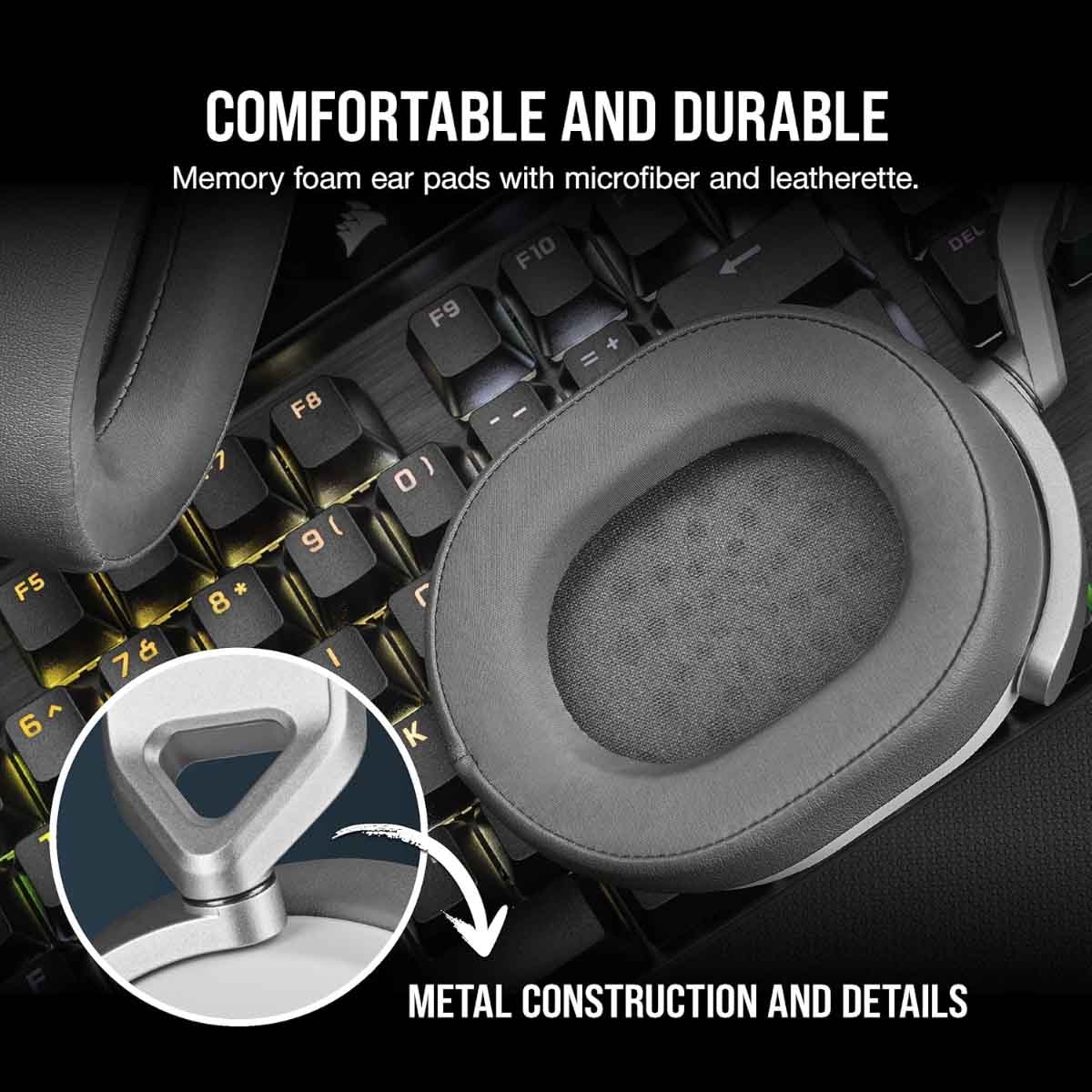 كورسير سماعة رأس سلكية للألعاب إتش إس65 بتقنية الصوت المحيطي